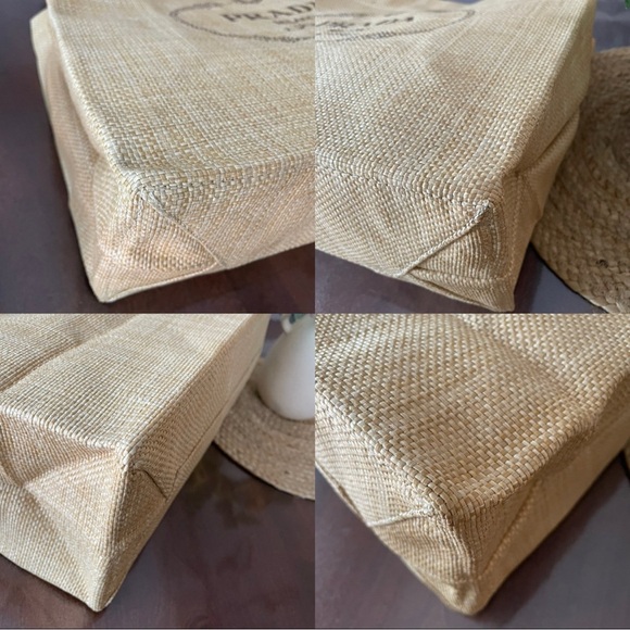 PRADA Raffia Logo Tote Bag. - Picture 8 of 15